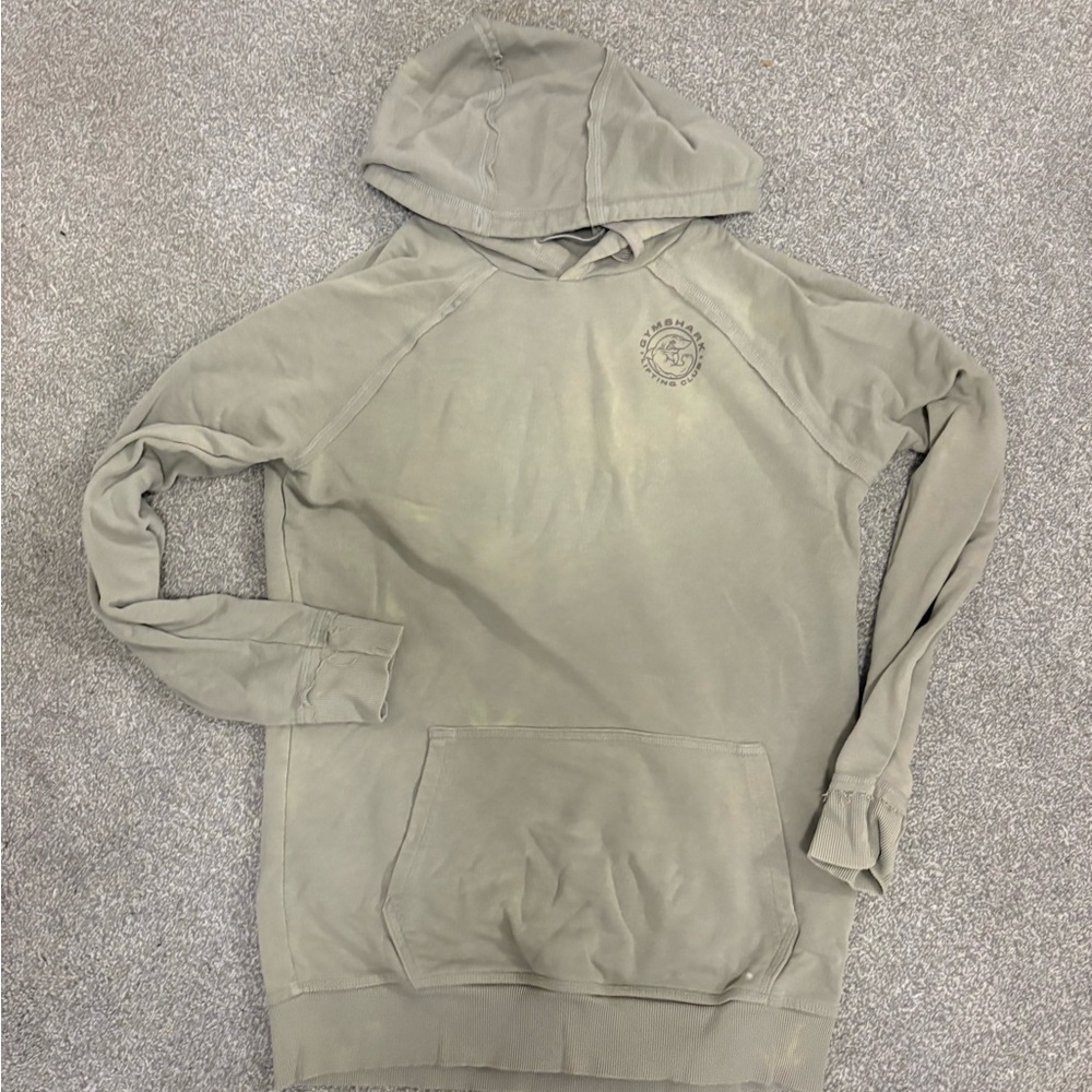 Men's Gym shark medium Hooded Pullover Sweater in Light Olive